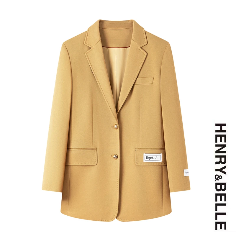 HENRY&BELLE春秋商务纯色气质修身女士西装单西