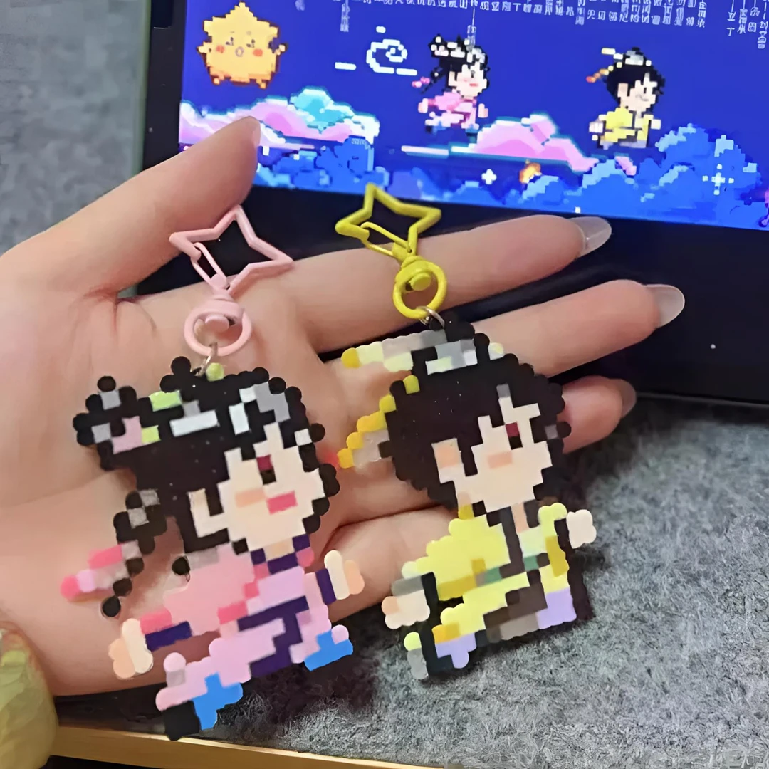 永夜星河拼豆挂件可爱凌妙妙慕子期周边像素DIY颗粒亚克力钥匙扣