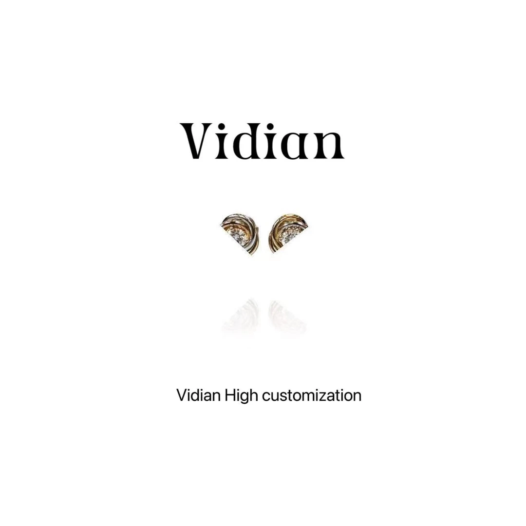 轻奢 Vidian 时尚设计三色耳钉
