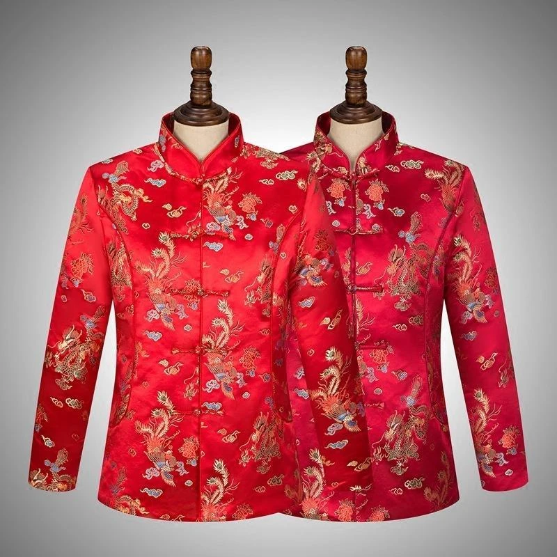 新春秋冬女士龙凤唐装中式盘扣立领长袖外套棉衣棉袄棉