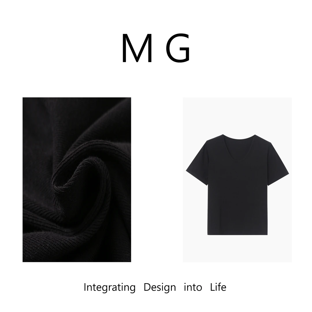 【MG】波尔多 新款品牌设计简约圆领短袖打底T恤女MJ-D001