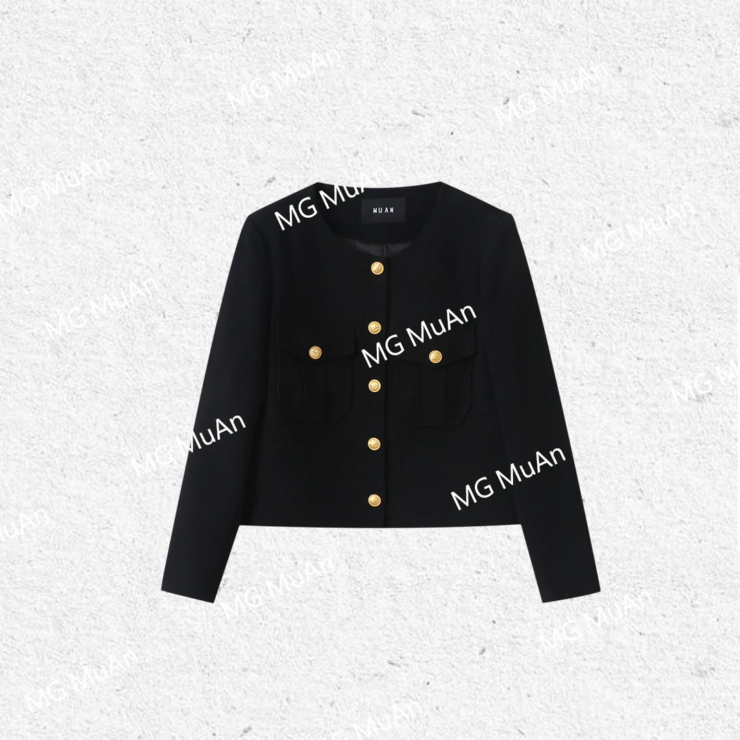 木小妹MUAN：《黑金小香》新款定制黑金轻奢醋酸外套上衣女YJ-23563