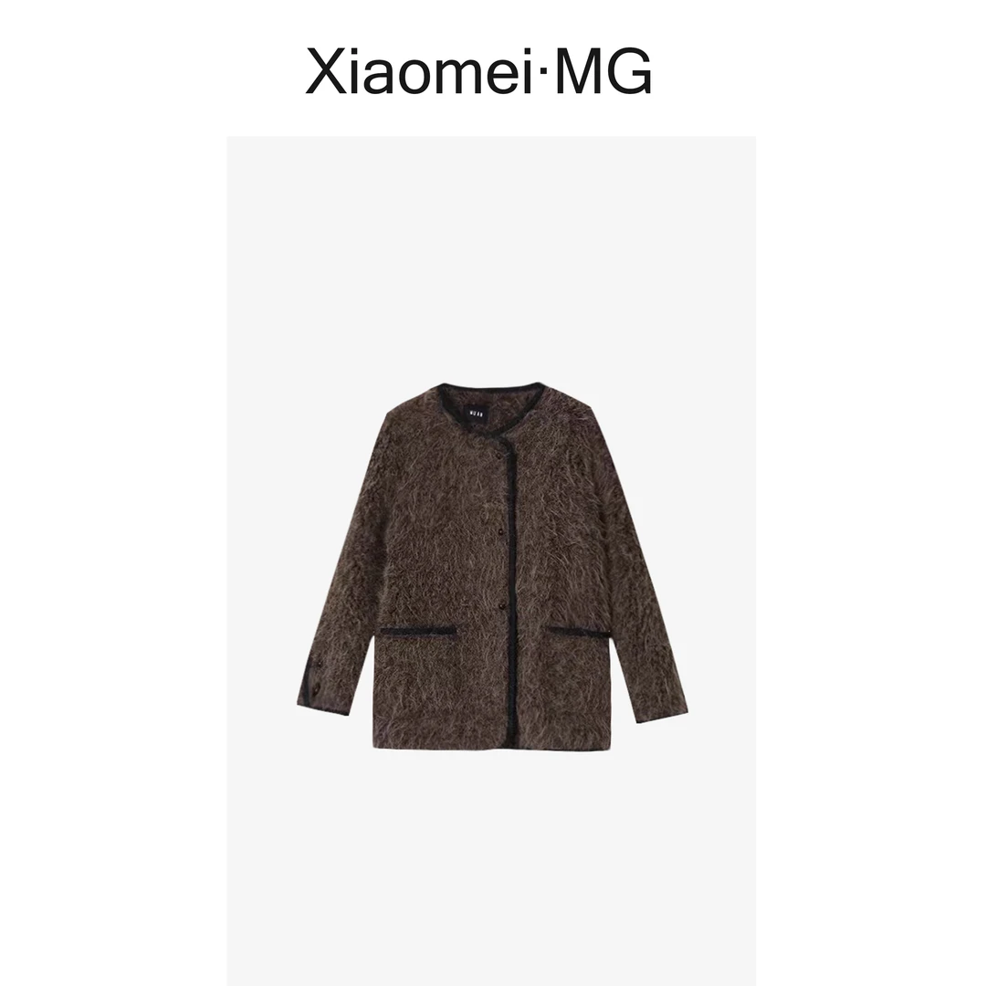 木小妹MUAN：《考拉外套》秋冬长袖毛毛外套环保草草上衣女YJ-23103