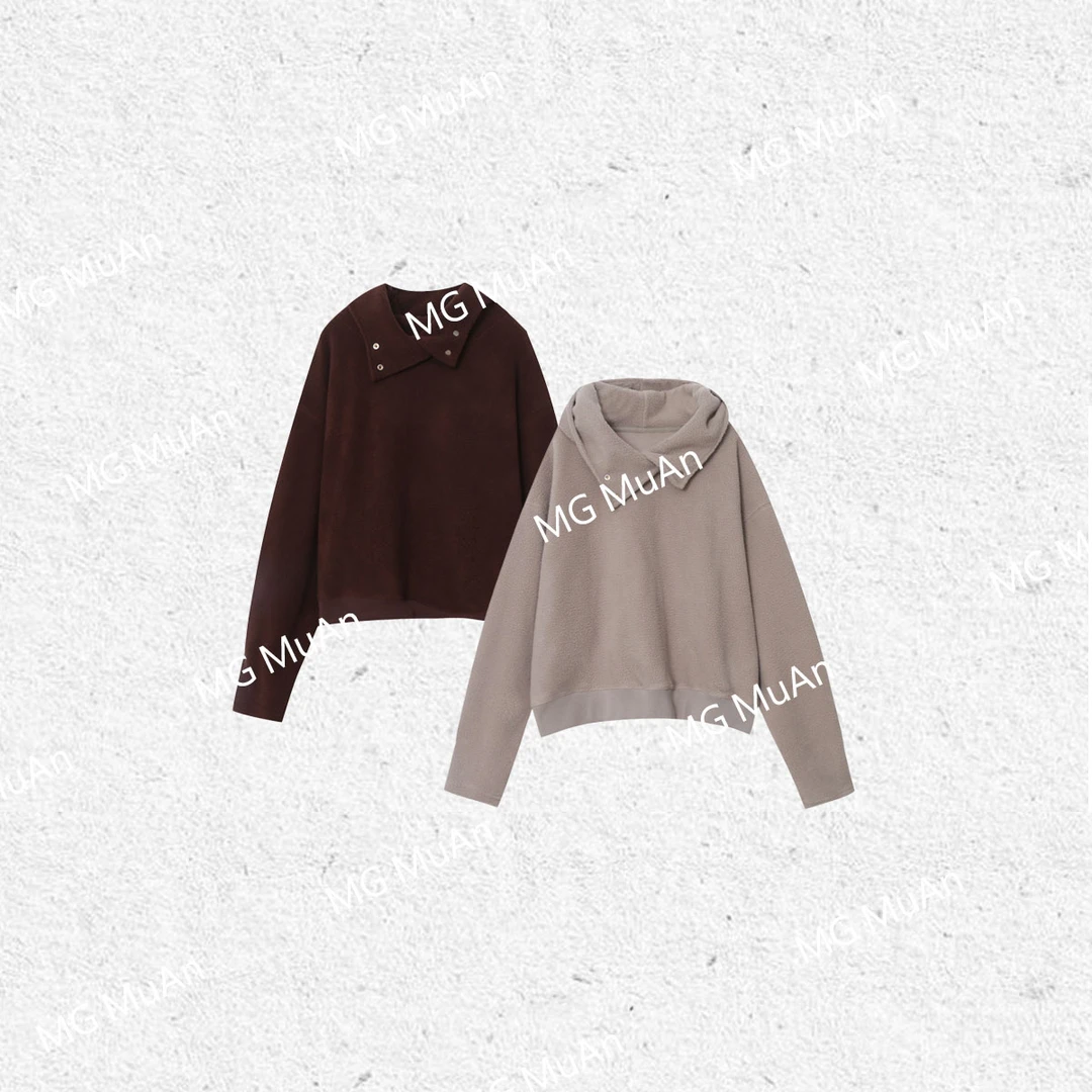 【小烟囱上衣】“北欧系列”定制立领烟囱领摇粒绒连帽卫衣女JD-351