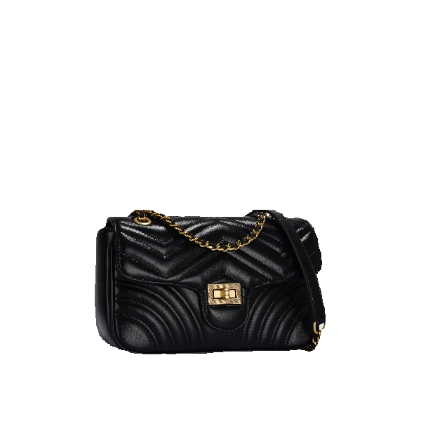 【康妮甄选】女士潮流时尚经典复古气质斜跨女包GQ-6982-黑色