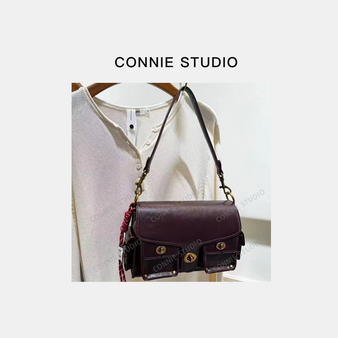 【康妮甄选】女士潮流时尚经典气质手拎单肩斜挎包SD-3918-美式话梅