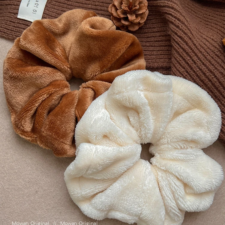 超大毛巾干发大肠发圈女高级感洗脸头绳早秋毛绒高马尾发绳头饰品