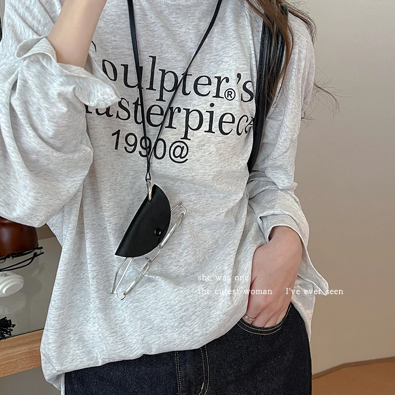 非金属皮质项链 眼镜链挂脖饺子包防掉挂绳颈链锁骨链钥匙防丢链