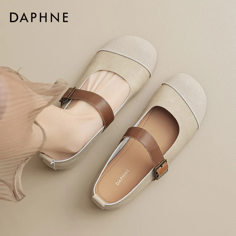 达芙妮玛丽珍女鞋2025春夏季法式百搭配裙子小皮鞋豆豆芭蕾舞单鞋