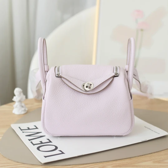 全新未使用 Hermes/爱马仕 mini Lindy18 W刻 TC皮 梦幻紫/白 hb