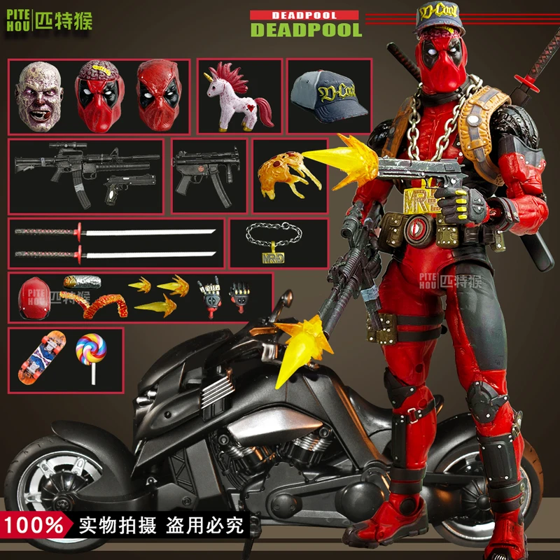 NECA漫威死侍手办模型X战警蜘蛛侠 DEADPOOL玩具关节可动人偶摆件