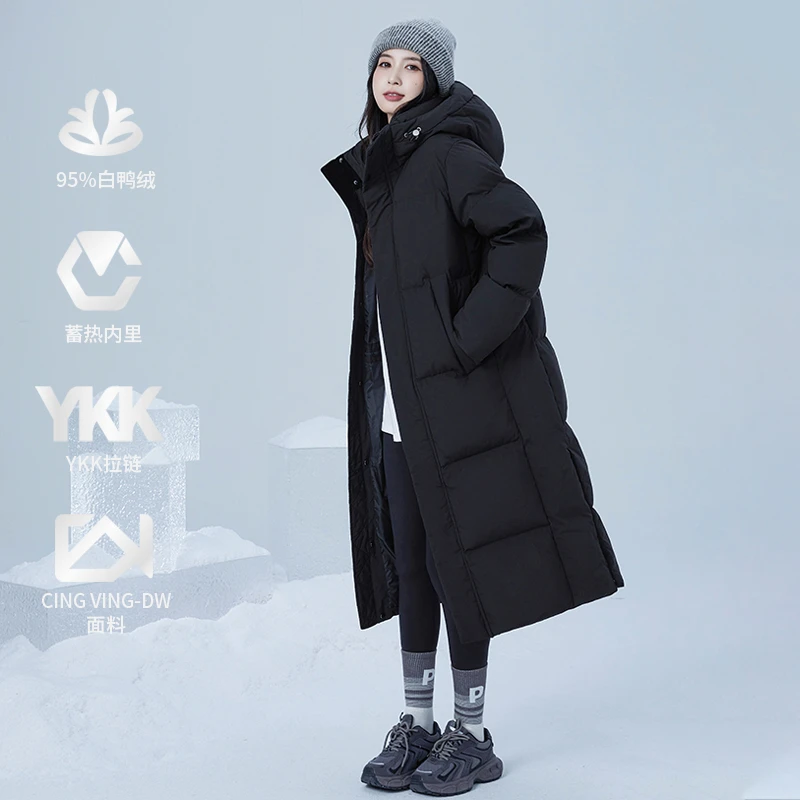 CV凸乆鸟长款羽绒服女过膝2024年冬季新款加厚宽松超长情侣外套