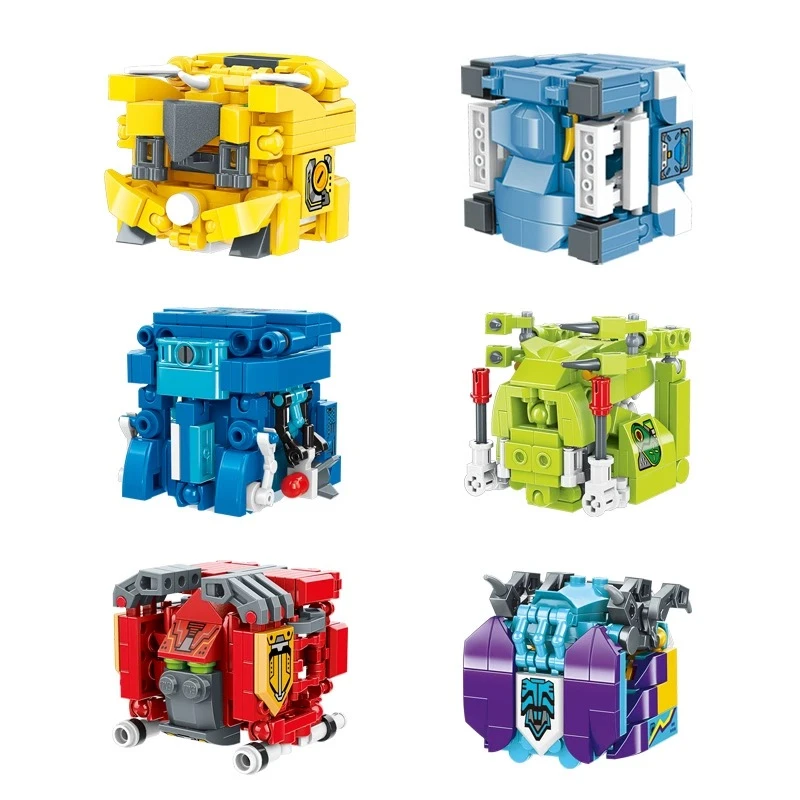 魔方变形积木益智拼装图男孩玩具恐龙儿童