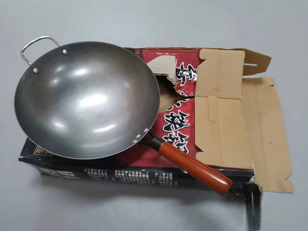铁锅天燃气煤气灶圆底炒锅老式锻打炒菜锅无涂层熟铁纯铁锅