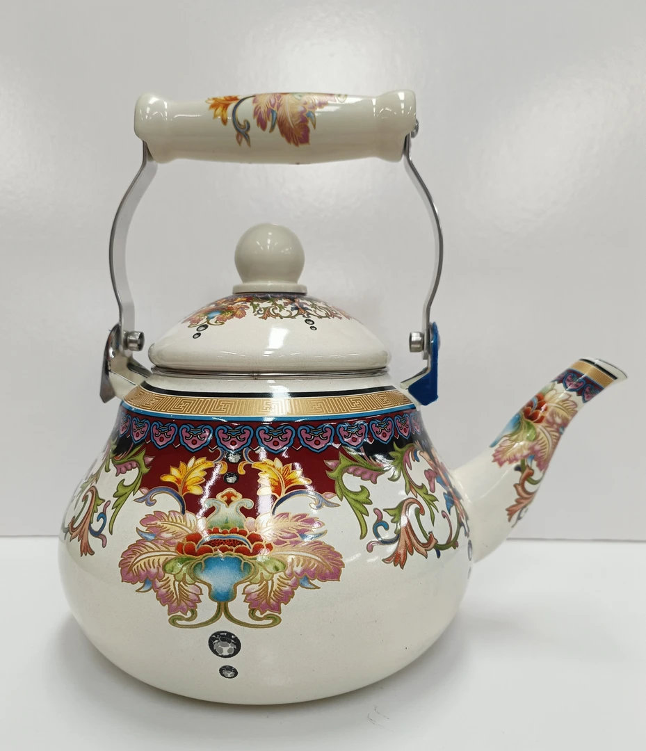加厚大容量珐琅满花搪瓷水壶奶茶壶茶壶凉水壶