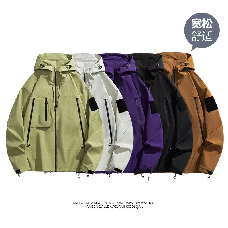 2024秋冬运动外套男女同款连帽户外登山防风防水冲锋衣休闲夹克