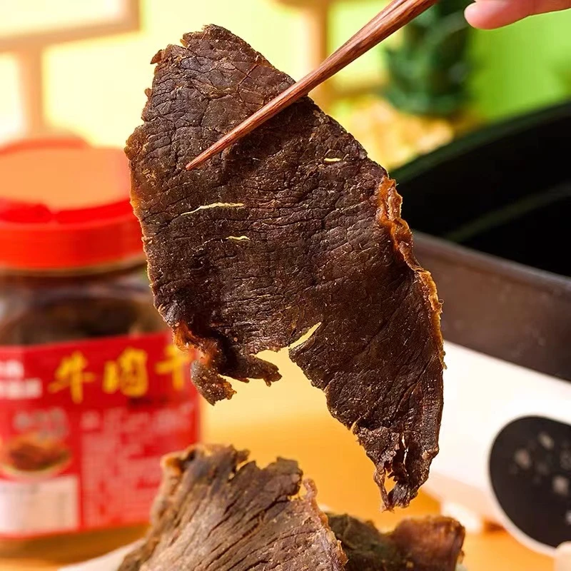 湖岭牛肉干温州特产净含量250g桶装原味手撕牛肉干