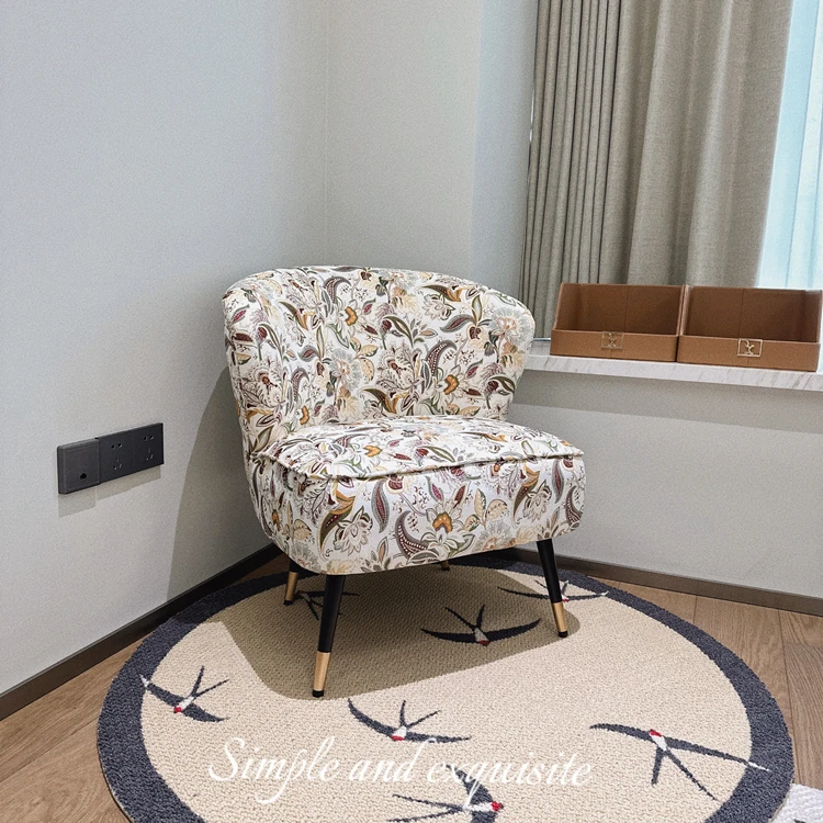 北欧轻奢意式客厅卧室布艺沙发懒人现代休闲椅阳台接待小沙发椅