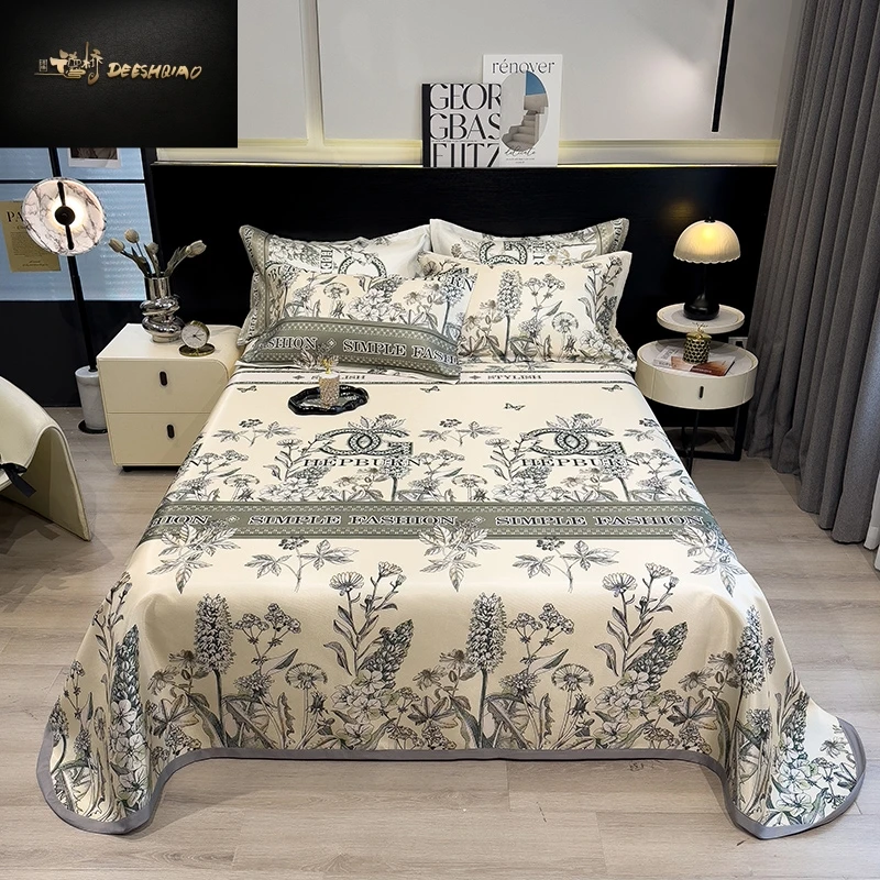 DEESHQIAO/德桥2025夏日柏林设计师凉感冰丝凉席三件套通用款水洗