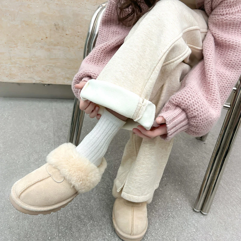 女童加绒阔腿裤一体绒冬款儿童直筒裤子奥利绒大童宽松休闲裤秋冬