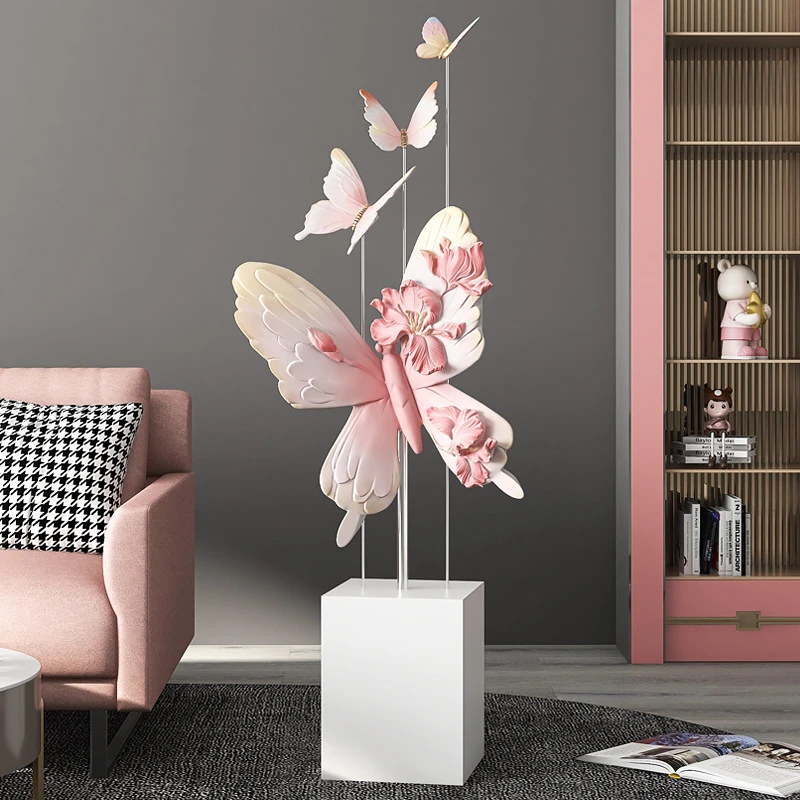 轻奢蝴蝶大型落地摆件客厅电视柜沙发旁软装家居饰品创意新居礼品