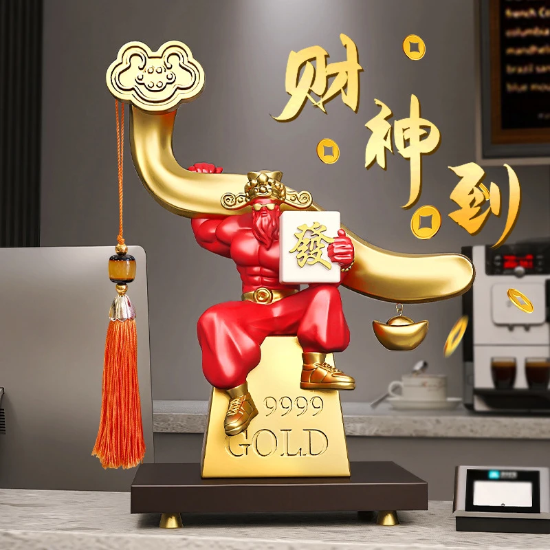 创意肌肉财神爷桌面摆件客厅电视柜办公室新店铺开业乔迁新居摆件