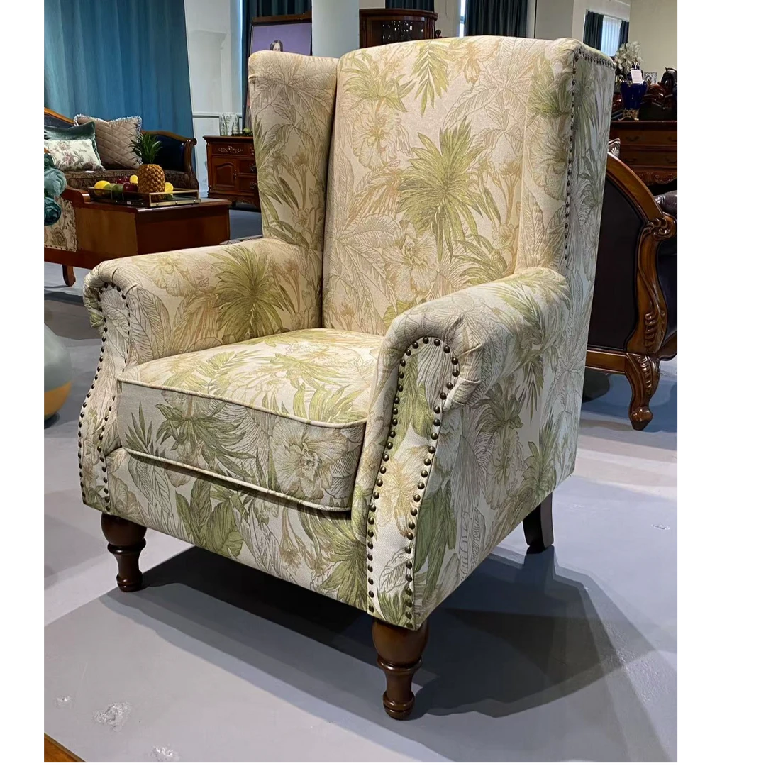 美式沙发老虎椅客厅人沙发卧室欧式布艺地中海田园风格