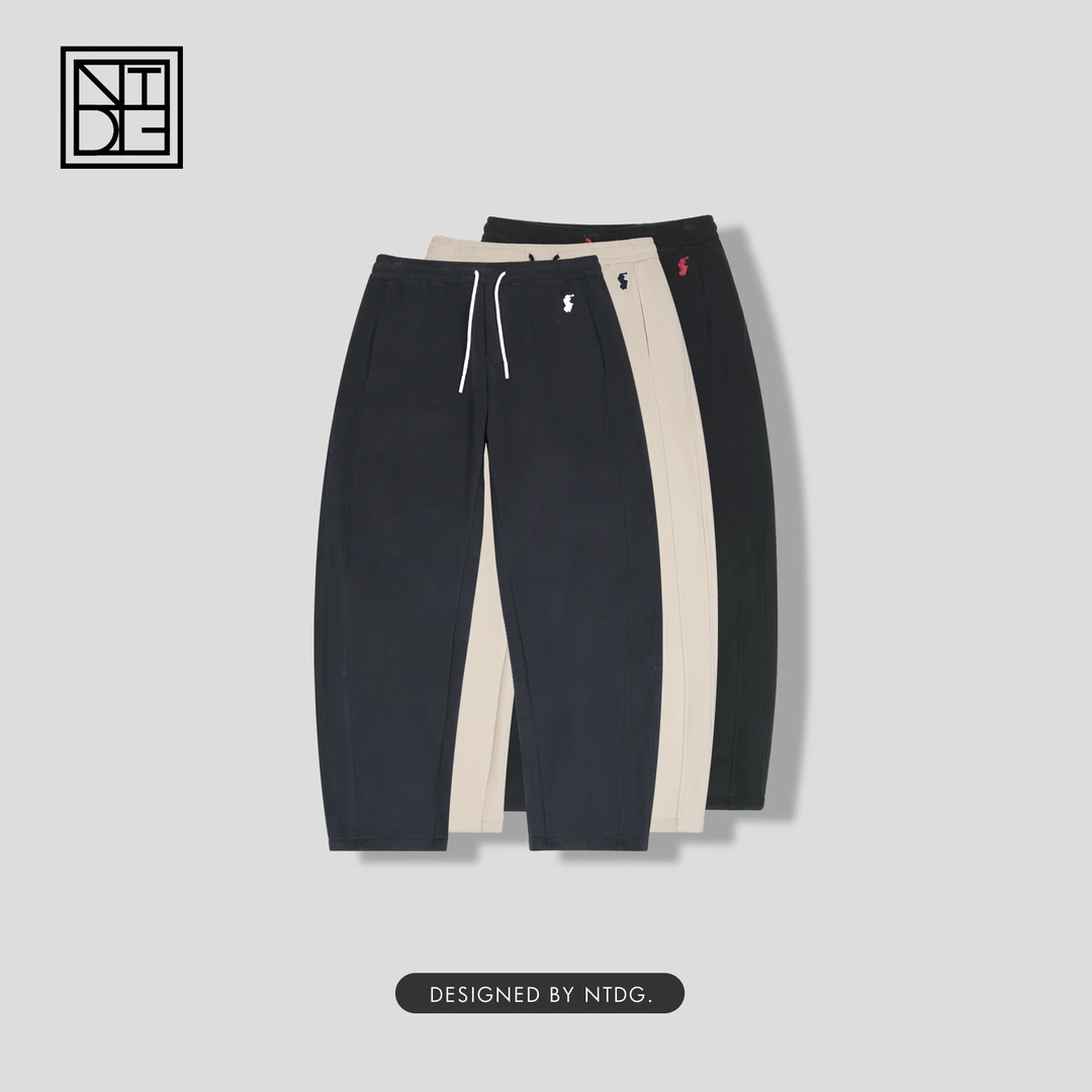 秋冬加绒加厚直筒慵懒情侣款百搭休闲弯刀裤81163