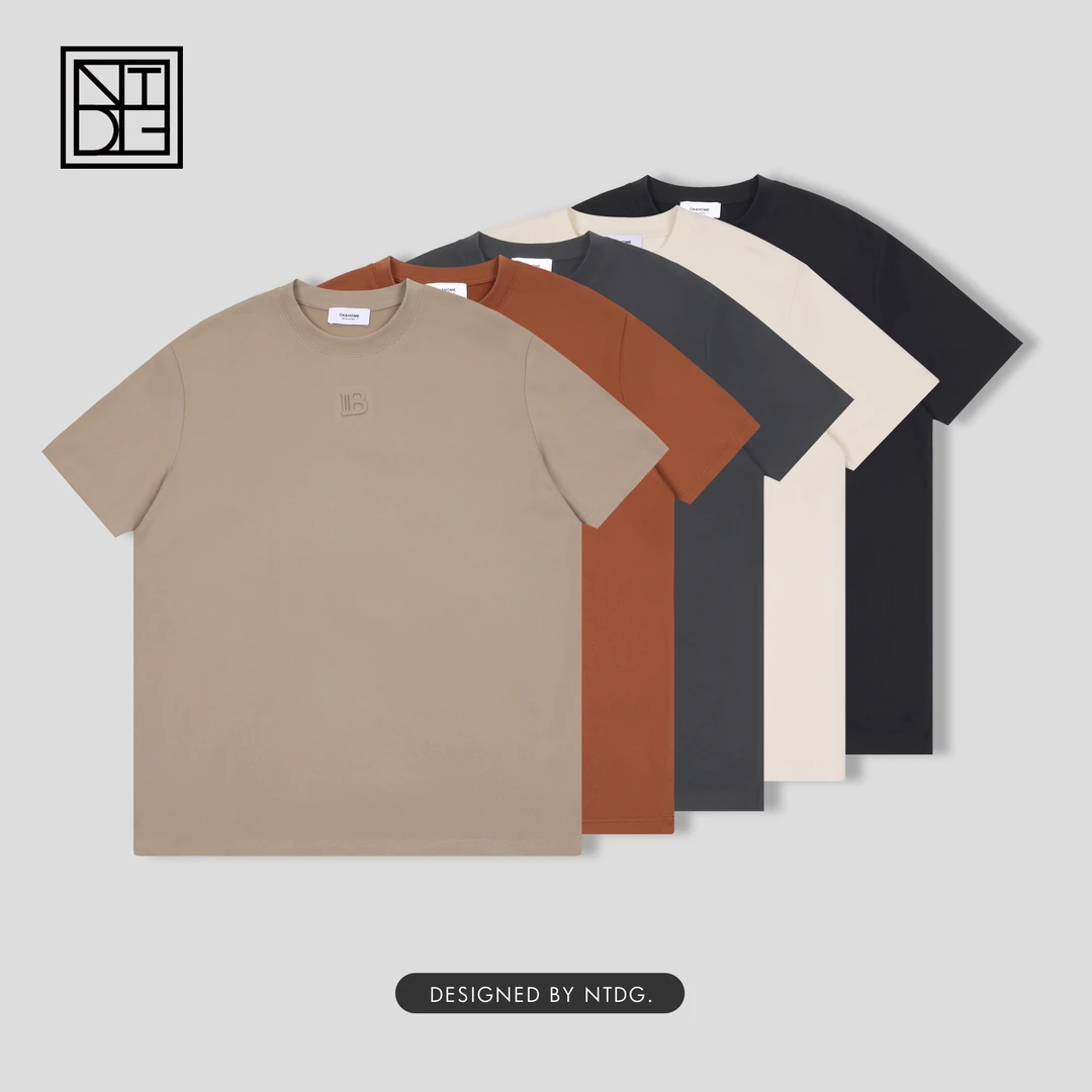 秋冬季磨毛钢印字母德绒短袖T恤66111