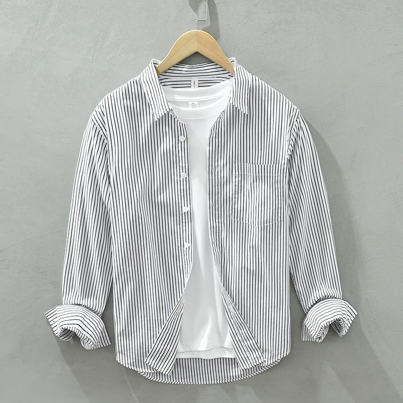 日系清新方领纯棉衬衣春夏季新款宽松百搭休闲衬衫男装2117帅气