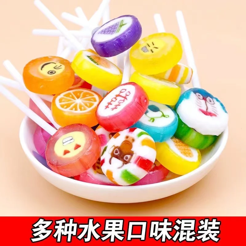 网红可爱水果味切片棒棒糖散装糖果批发幼儿园儿童节日礼物小零食