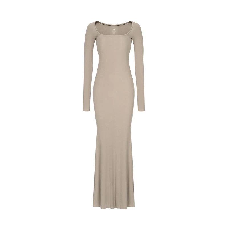 kajo 0碳莫代尔方领长袖鱼尾裙