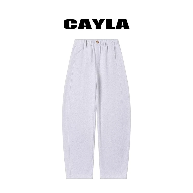 红人上新 CAYLA  小众简约加绒遮胯显瘦弯刀卫裤 24AW067