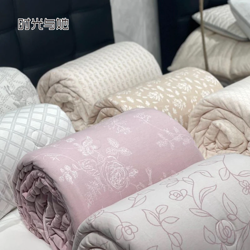 新品超柔软聚热被芯色织大提花有机棉春秋被冬被子母被