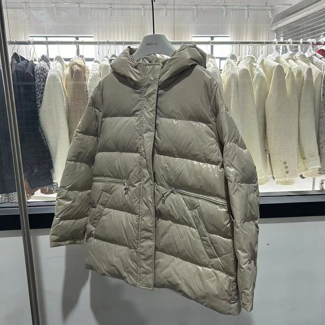 mallcezz/麦呈收腰系带白鸭绒羽绒服21DC003