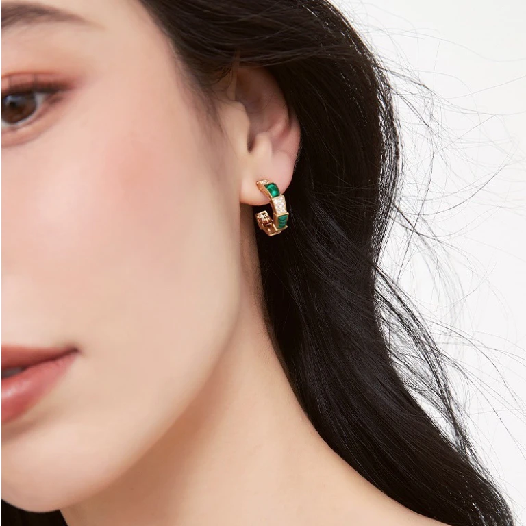 铜合金耳饰 0006《灵蛇金焰》时尚百搭C型耳饰