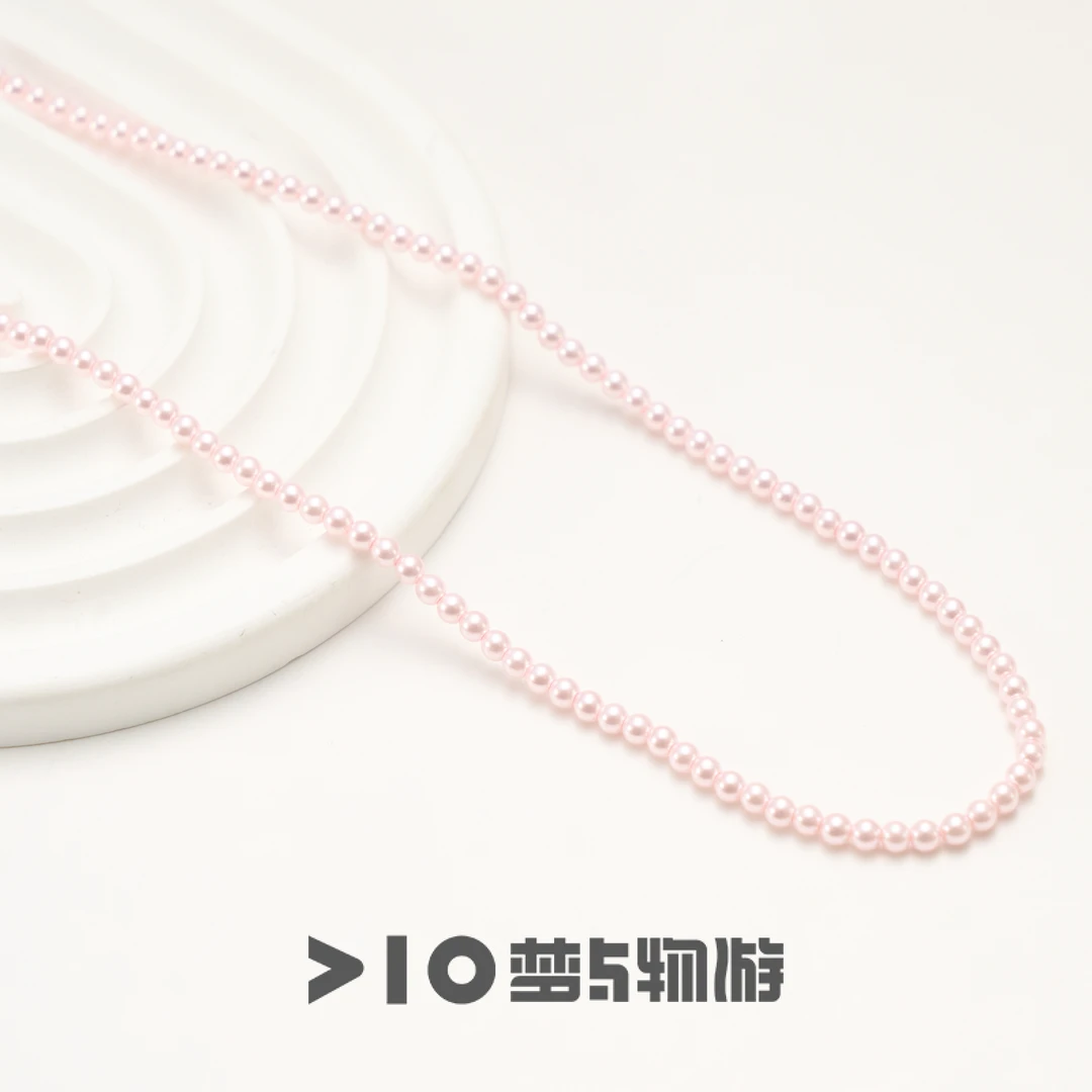吊坠925银 【蜜桃手编粉珠】N283 淡粉色珠子气质小众个性轻奢