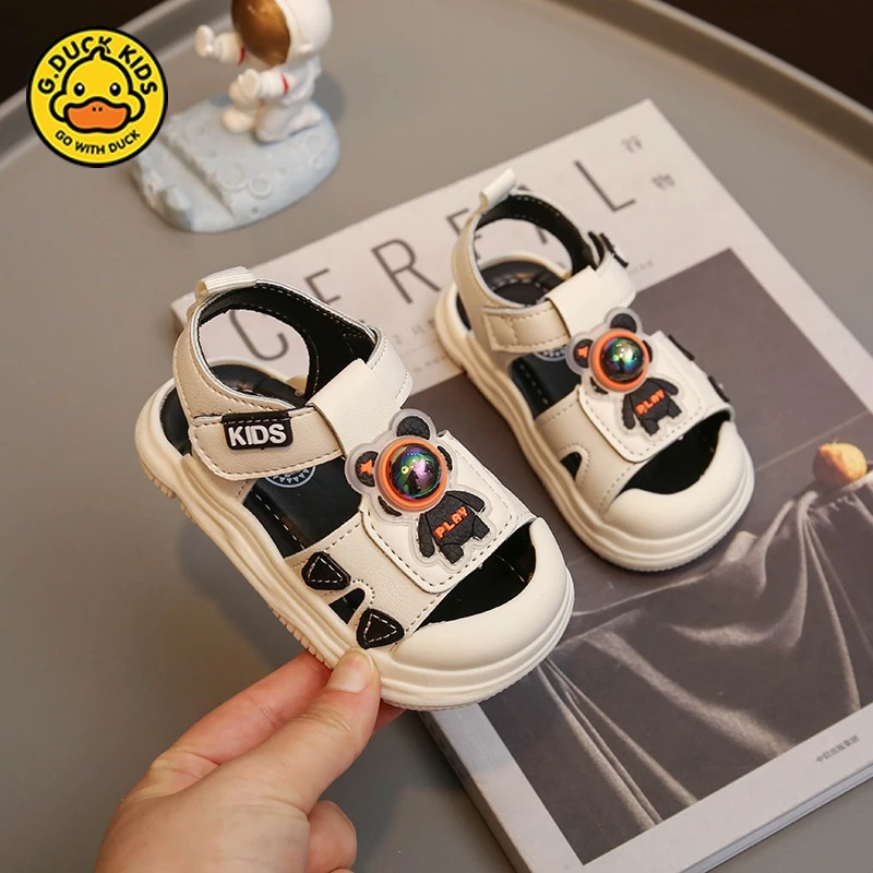 G.DUCK小黄鸭幼儿园2024夏季男童女童儿童包头凉鞋中小童宝宝软底