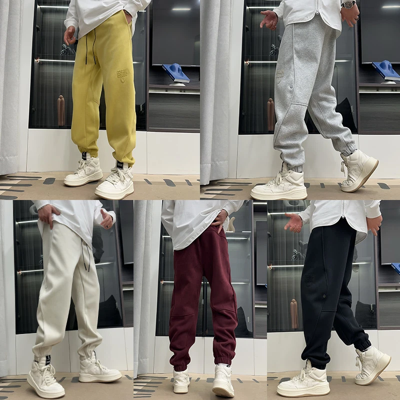 LKT.NINE运动休闲裤子男秋冬加厚束脚裤重磅宽松潮牌休闲卫裤长裤