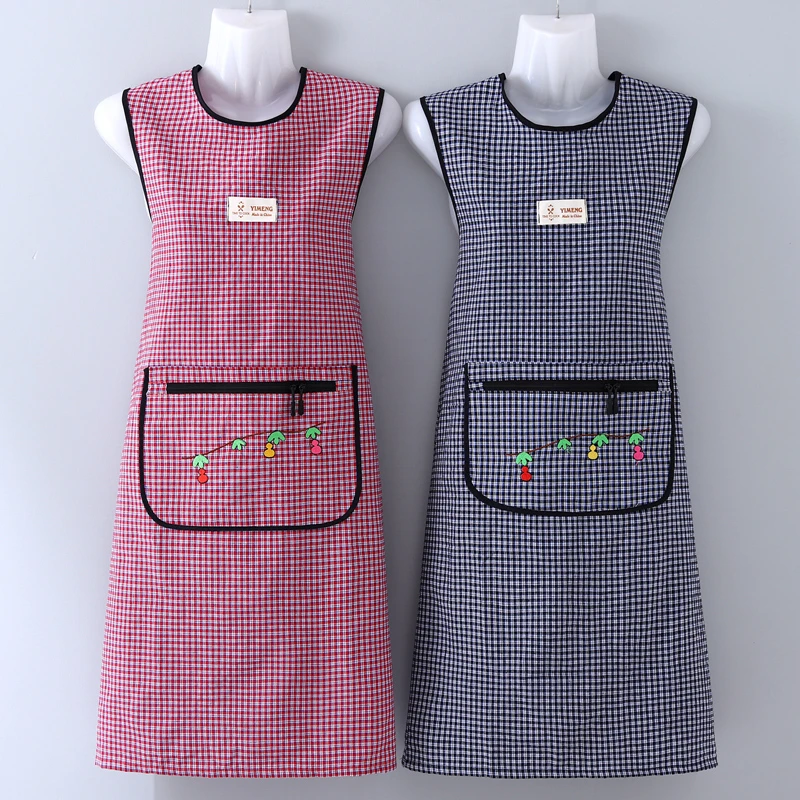纯棉坎肩围裙女厨房家用纯棉布透气防污罩衣成人男女干活工作服