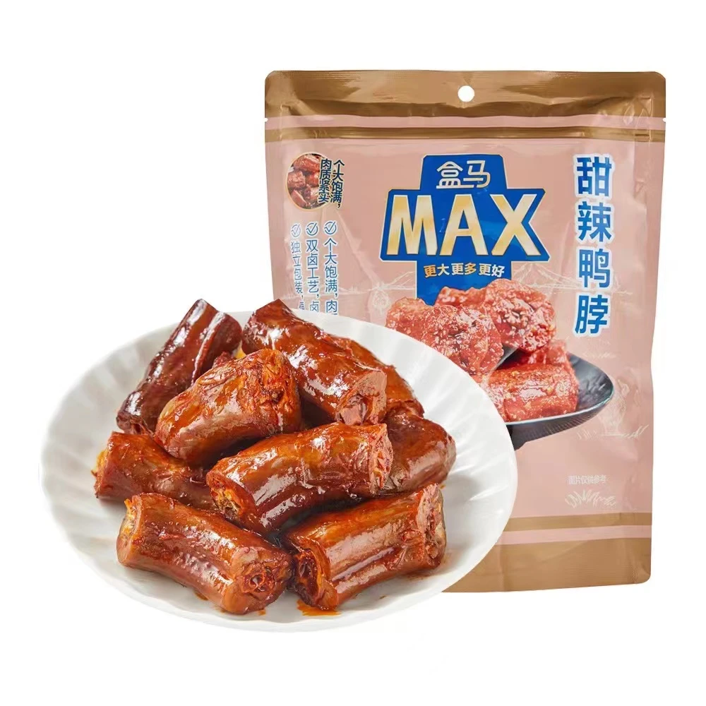 盒马MAX 甜辣鸭脖358g鸭头颈真空独立小包装鸭肉卤味巧克力零食