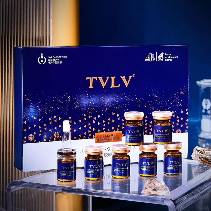 TVLV胶原蛋白粉霜VC粉淡纹紧致抗衰补水保湿改善干燥粗糙面霜套盒