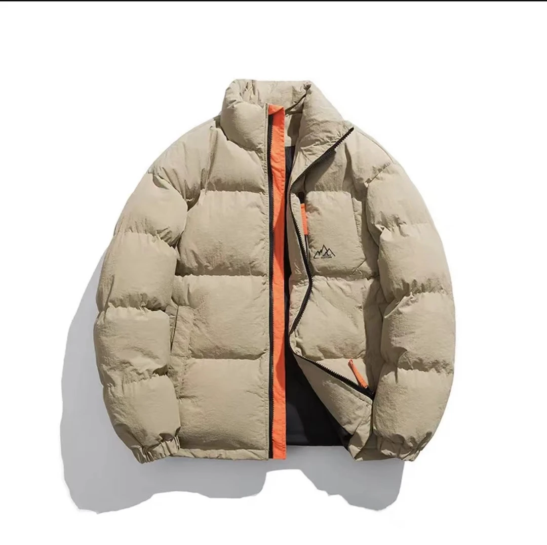 7385 N 棉服冬季新款美式高街撞色立领棉衣加厚保暖宽松休闲棉服