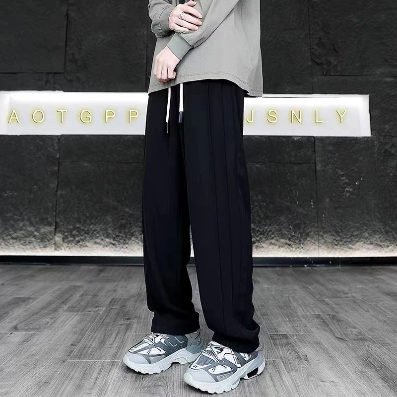 K2082 N 时尚潮牌美式休闲直筒裤男春秋潮流垂感阔腿休闲裤