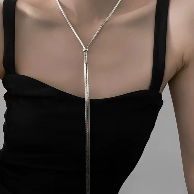 超长抽拉可调节多种戴法/时髦ins长款蛇骨链高级感毛衣链