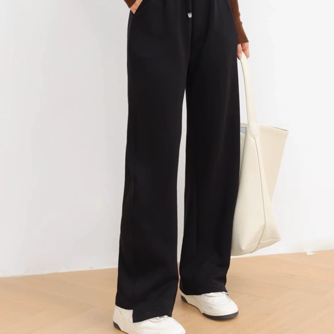 重磅蓷荐！铜氨丝垂感！松紧腰柔软舒适直筒休闲裤女