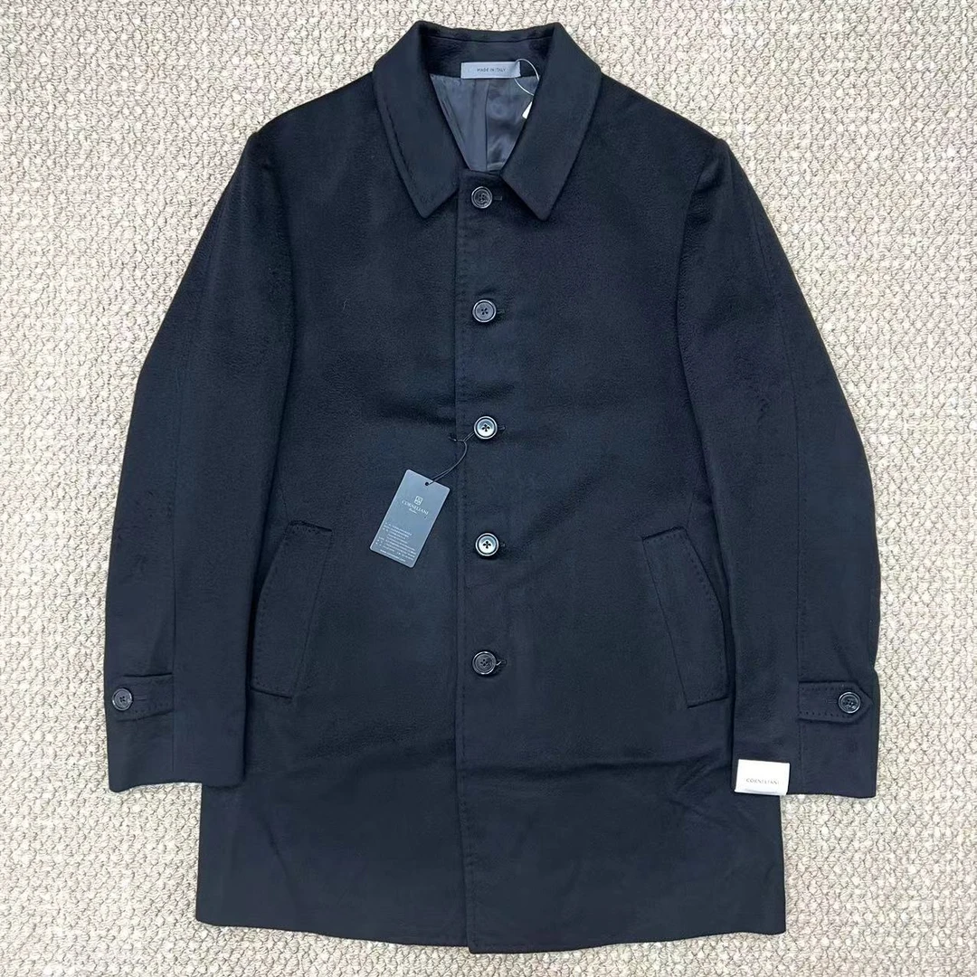 全新未使用  克莱利亚尼Corneliani黑色羊绒大衣