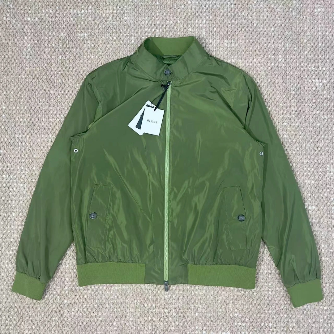 未使用 ZEGNA 杰尼亚男士秋季百搭舒适绿色夹克