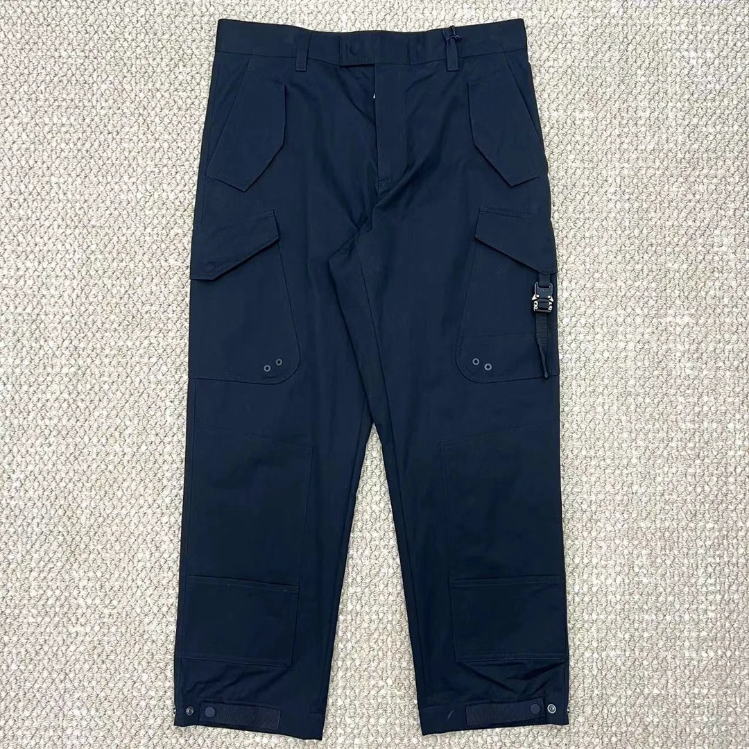 未使用 DIOR/迪奥 男士经典多口袋金属卡扣黑色工装休闲裤