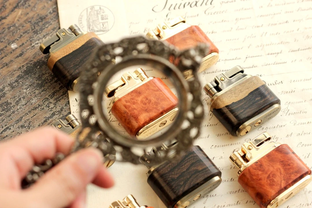 檀木创意打火机一键打火缅花瘤疤